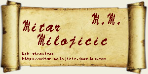 Mitar Milojičić vizit kartica